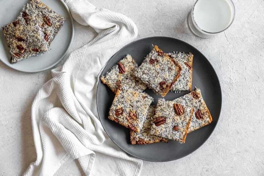 Keto Coconut Pecan Chia Bars