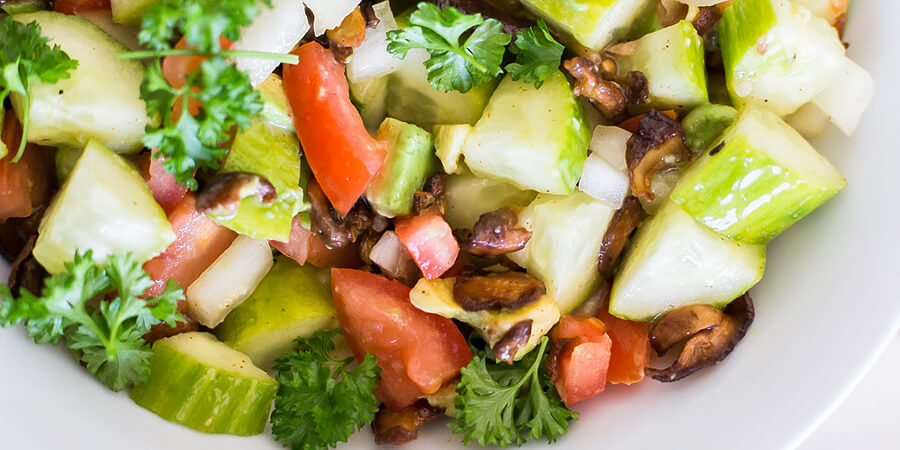 Vegan Cucumber and ‘Bacon’ Side Salad