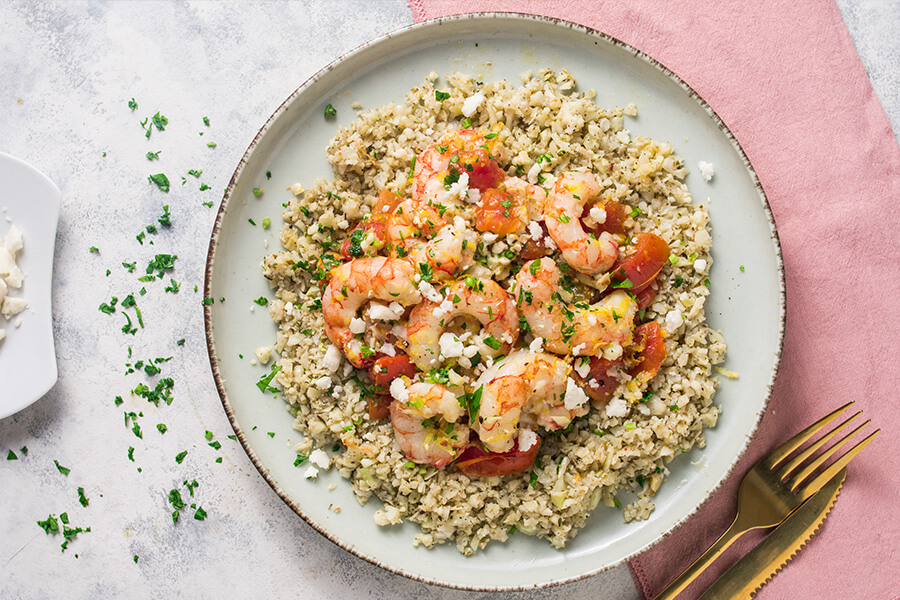 Easy Tomato, Feta, and Shrimp Casserole