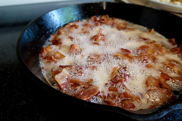 Eggplant and Bacon Alfredo