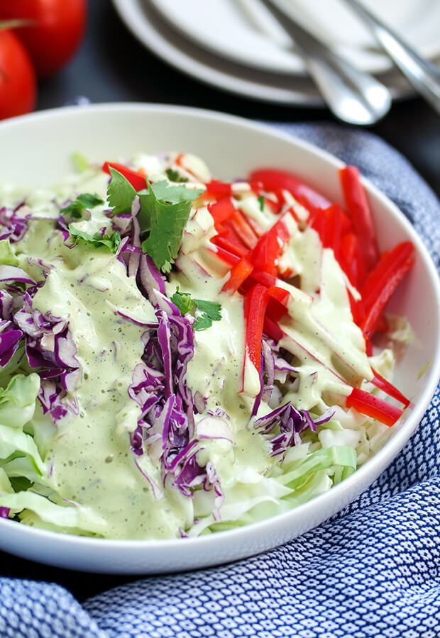 Fiesta Slaw with Avocado Lime Dressing