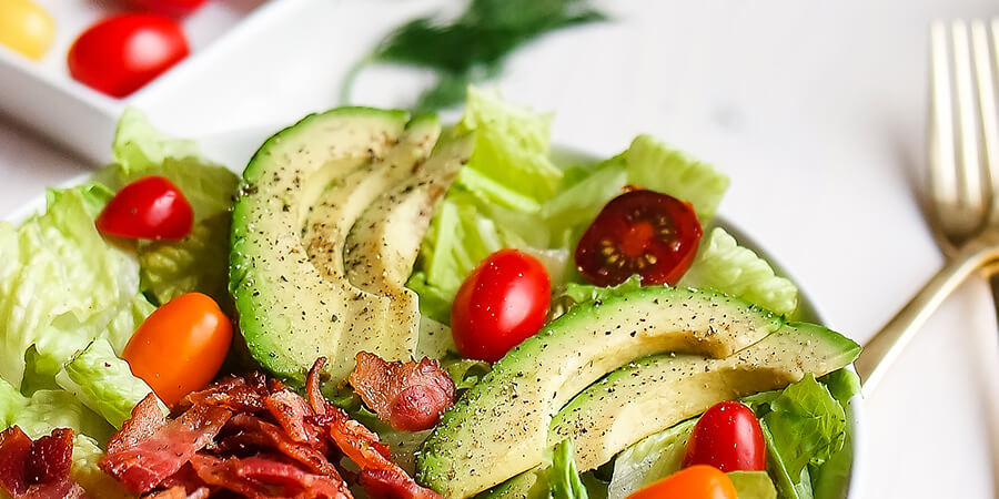 Avocado BLT Salad with Sweet Onion Bacon Ranch Dressing