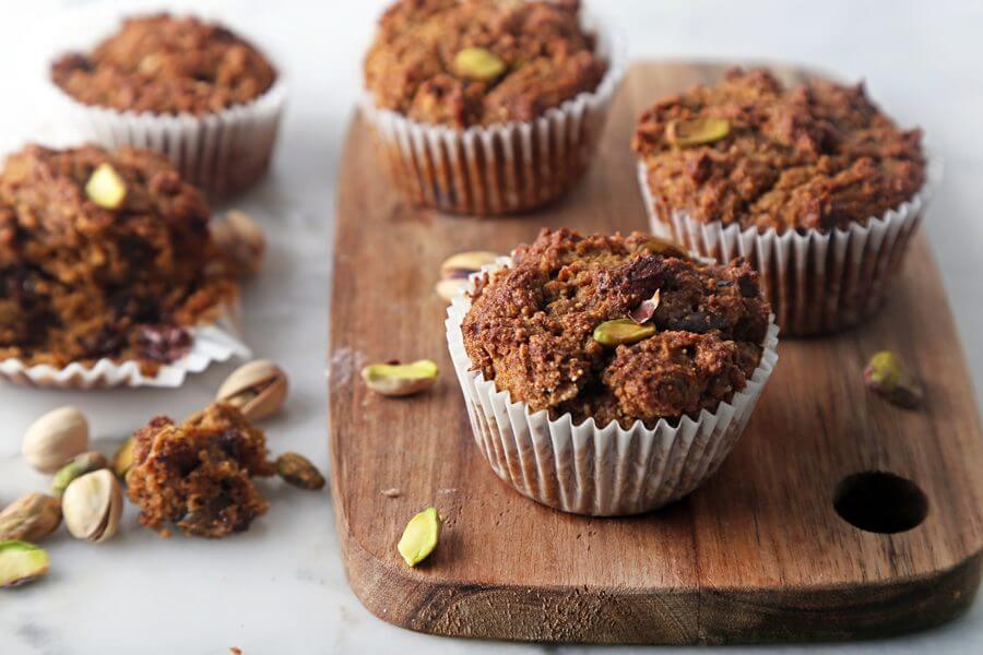 Pistachio and Pumpkin Chocolate Muffins