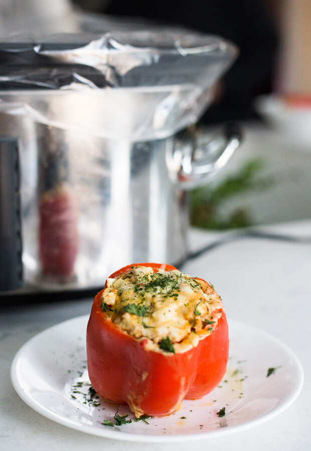 Slow-Cooker Stuffed Taco Peppers