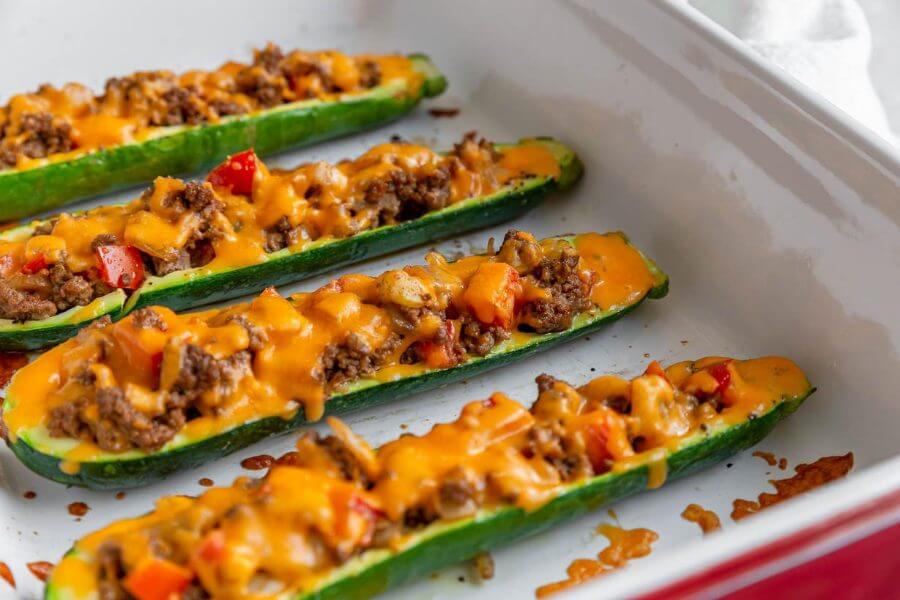 Keto Zucchini Burrito Boats